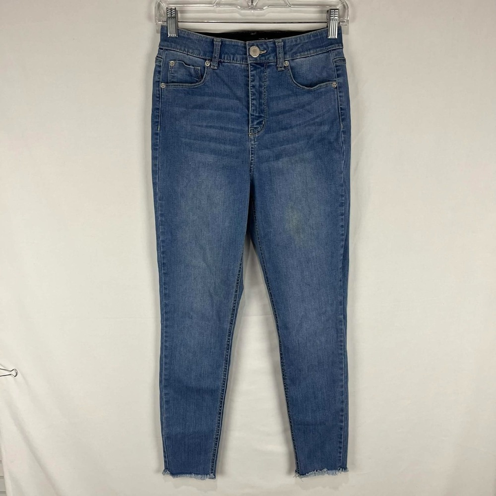 EUC BBJ Los Angeles Womens High Rise Raw Hem Ankle Skinny Jeans Size 5/27